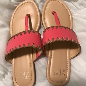 Crown and Ivy coral sandals